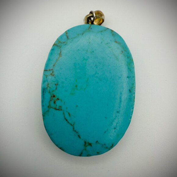 Carved Turquoise Chief Pendant - 15g - 925 bail - Picture 4 of 4